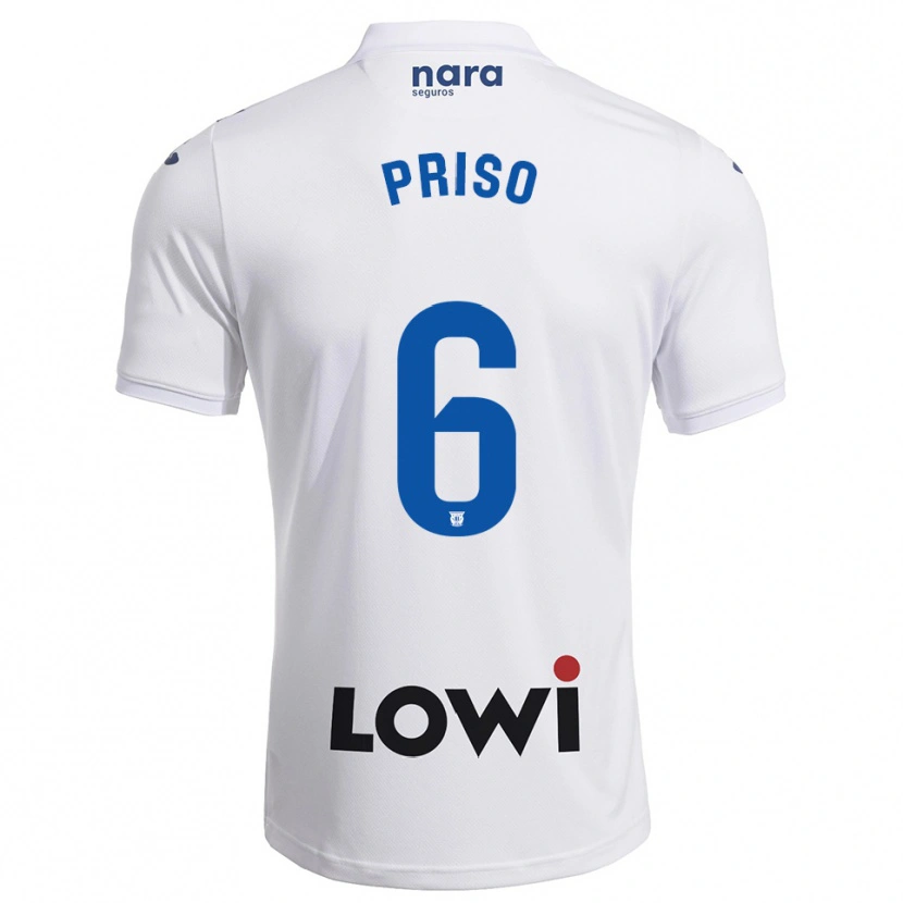 Danxen Criança Camisola Mike Priso #6 Branco Marinho Principal 2025/26 Camisa