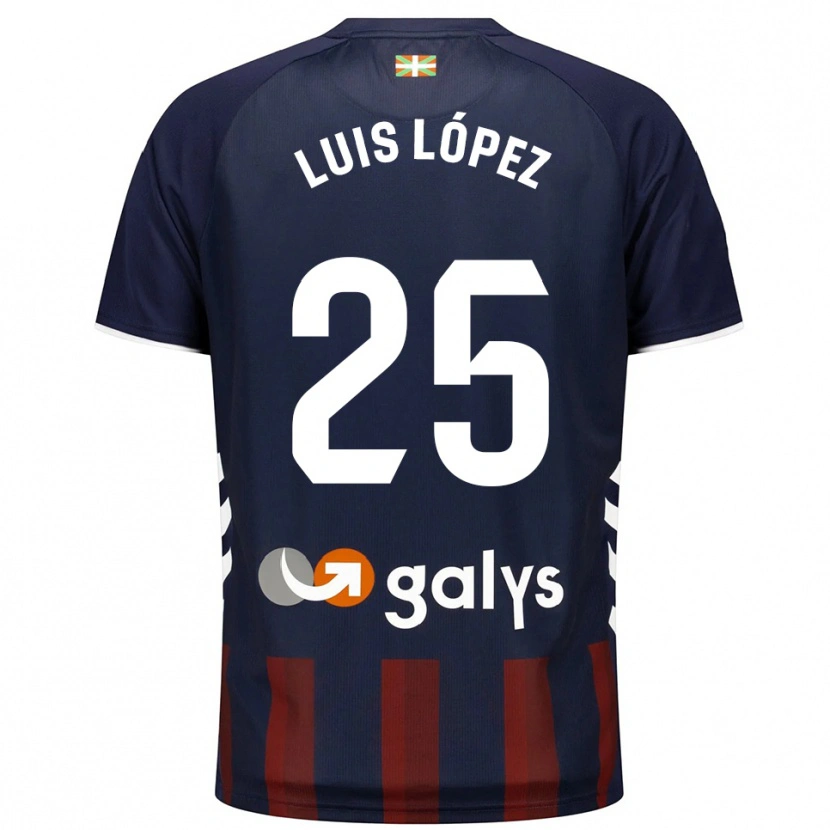 Danxen Criança Camisola Luis López #25 Azul Marinho Vermelho Principal 2025/26 Camisa