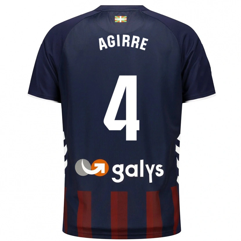 Danxen Criança Camisola Julen Agirre #4 Azul Marinho Vermelho Principal 2025/26 Camisa