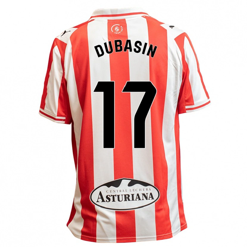 Danxen Criança Camisola Jonathan Dubasin #17 Branco Vermelho Principal 2025/26 Camisa