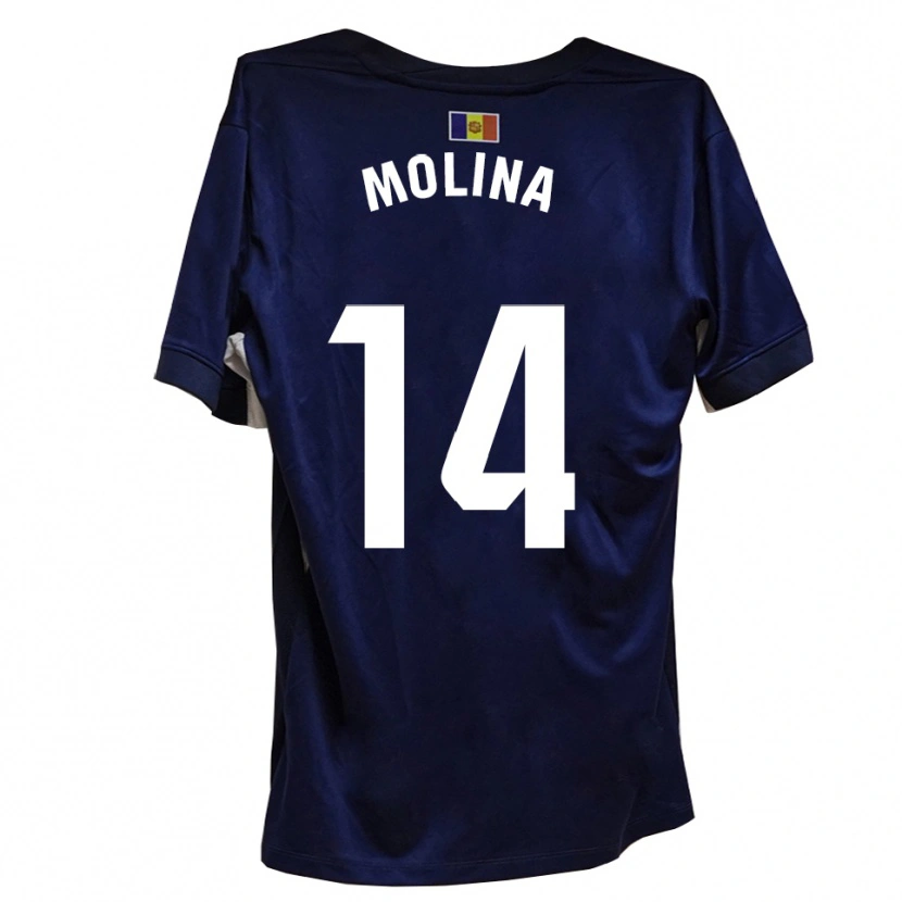 Danxen Criança Camisola Sergio Molina #14 Azul Marinho Branco Principal 2025/26 Camisa