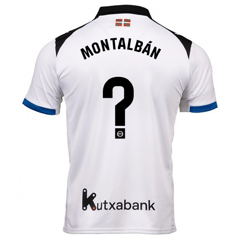 Danxen Criança Camisola Enrique Montalbán #0 Branco Azul Alternativa 2025/26 Camisa