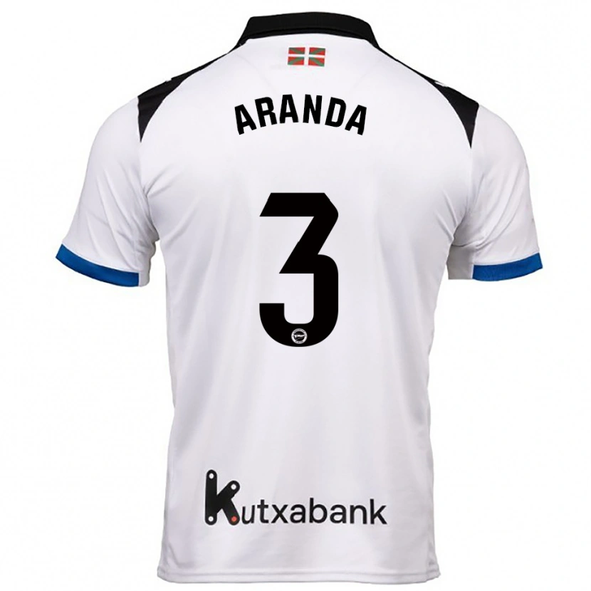 Danxen Criança Camisola Miguel Aranda #3 Branco Azul Alternativa 2025/26 Camisa