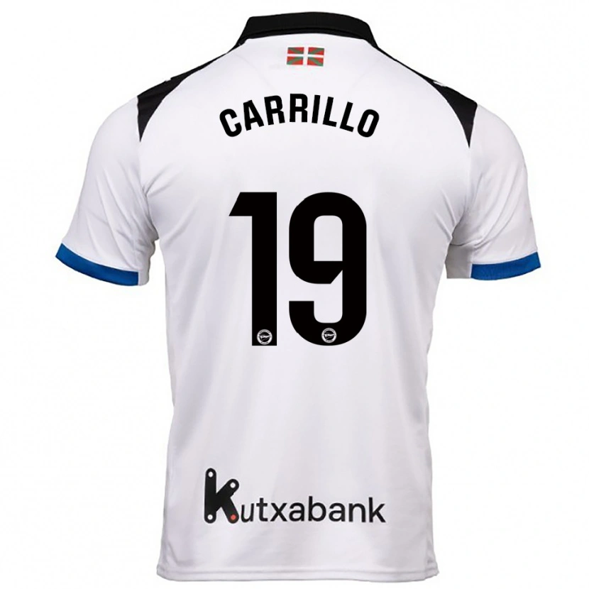Danxen Criança Camisola Sara Carrillo #19 Branco Azul Alternativa 2025/26 Camisa