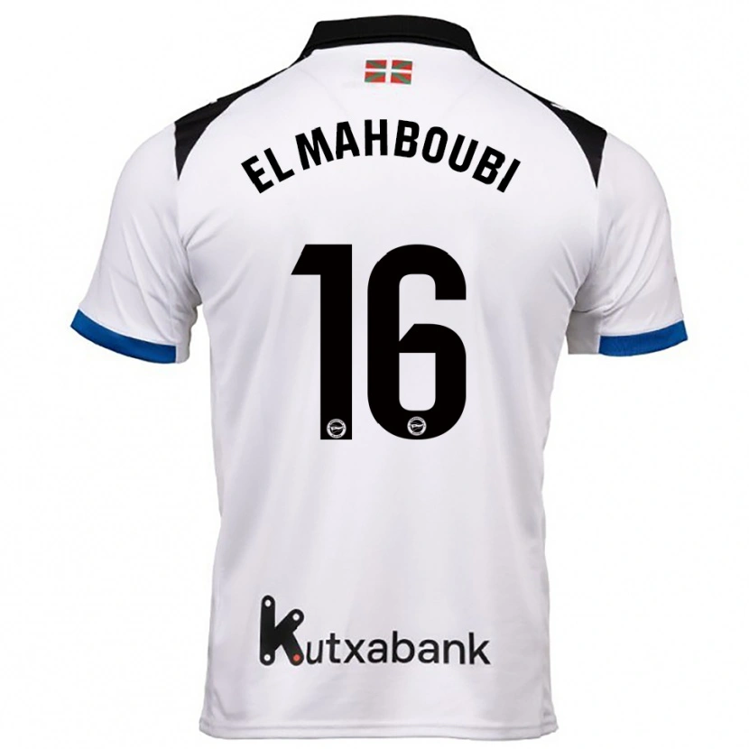 Danxen Criança Camisola Sami El Mahboubi #16 Branco Azul Alternativa 2025/26 Camisa