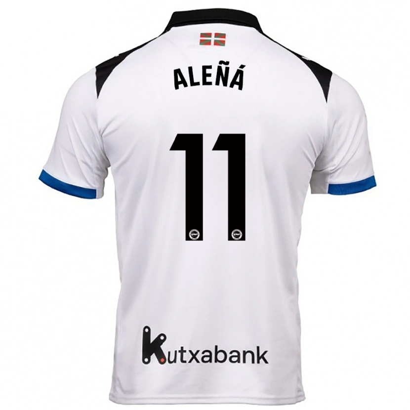 Danxen Criança Camisola Carles Aleñá #11 Branco Azul Alternativa 2025/26 Camisa