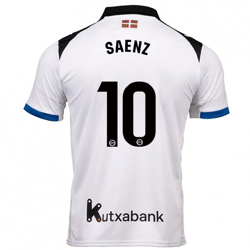 Danxen Criança Camisola Iñaki Saenz #10 Branco Azul Alternativa 2025/26 Camisa