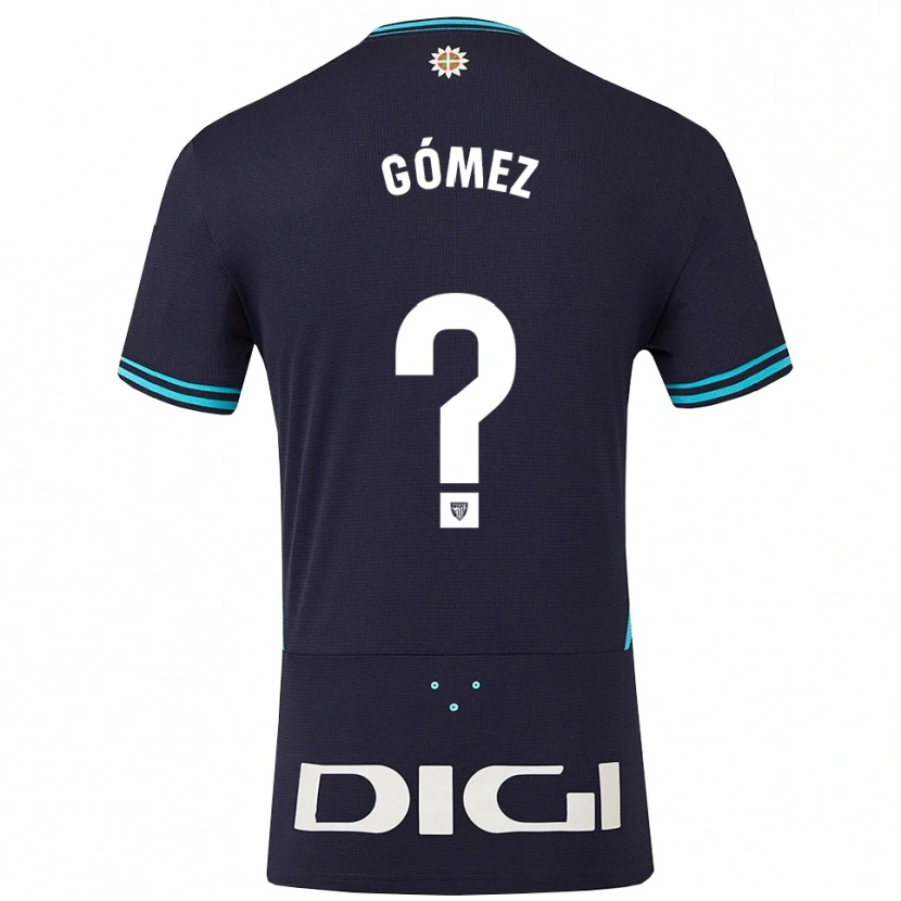 Danxen Criança Camisola Xabi Gómez #0 Azul Marinho Azul Celeste Alternativa 2025/26 Camisa