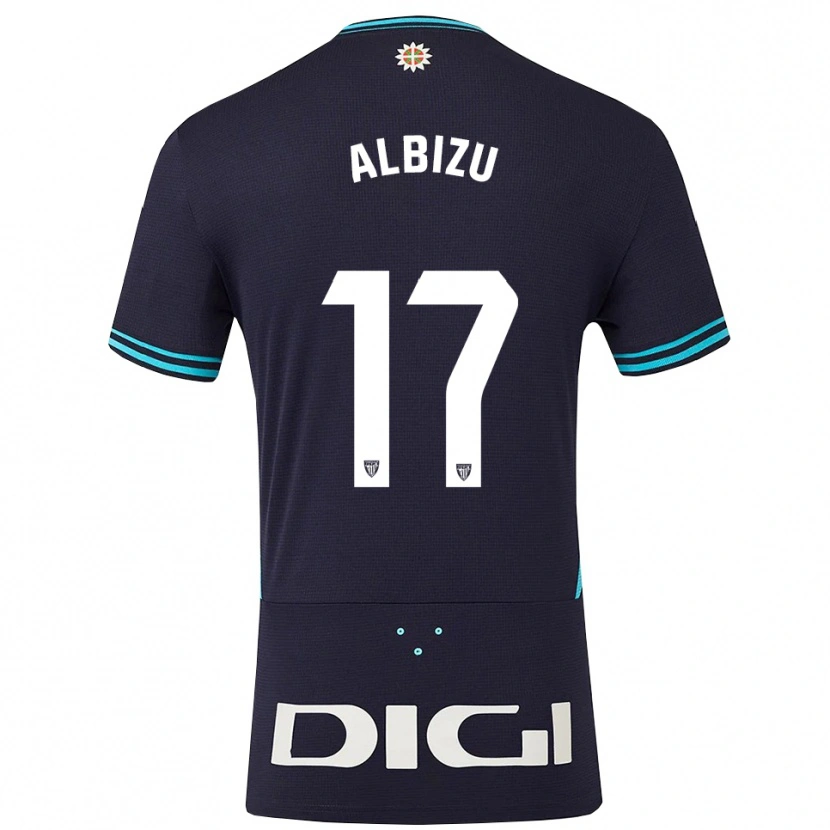Danxen Criança Camisola Alain Albizu #17 Azul Marinho Azul Celeste Alternativa 2025/26 Camisa
