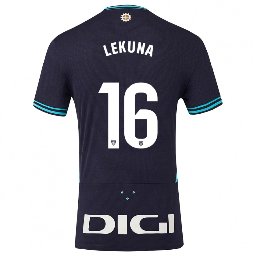 Danxen Criança Camisola Adrián Lekuna #16 Azul Marinho Azul Celeste Alternativa 2025/26 Camisa