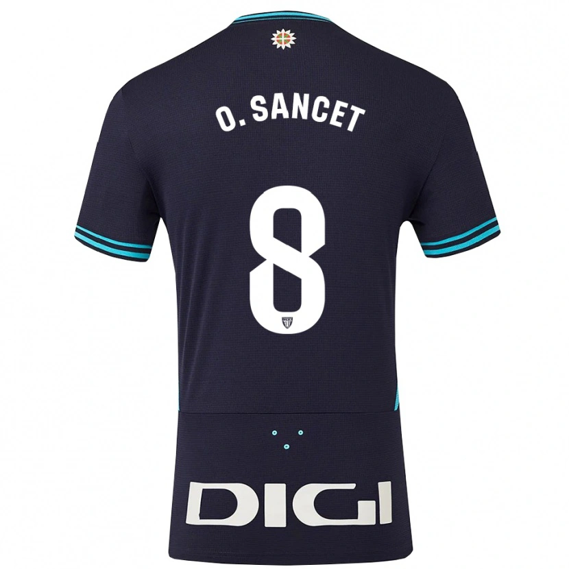 Danxen Criança Camisola Oihan Sancet #8 Azul Marinho Azul Celeste Alternativa 2025/26 Camisa