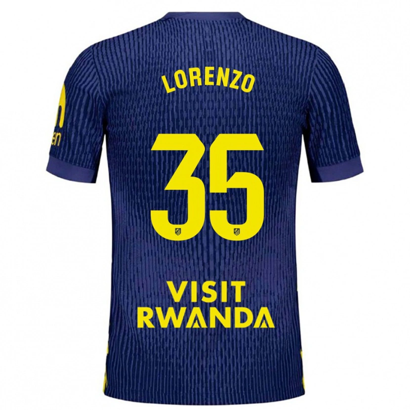 Danxen Criança Camisola Diego Lorenzo #35 Azul Marinho Amarelo Alternativa 2025/26 Camisa