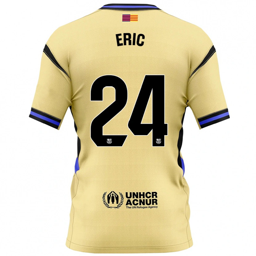 Danxen Criança Camisola Eric García #24 Amarelo Preto Alternativa 2025/26 Camisa