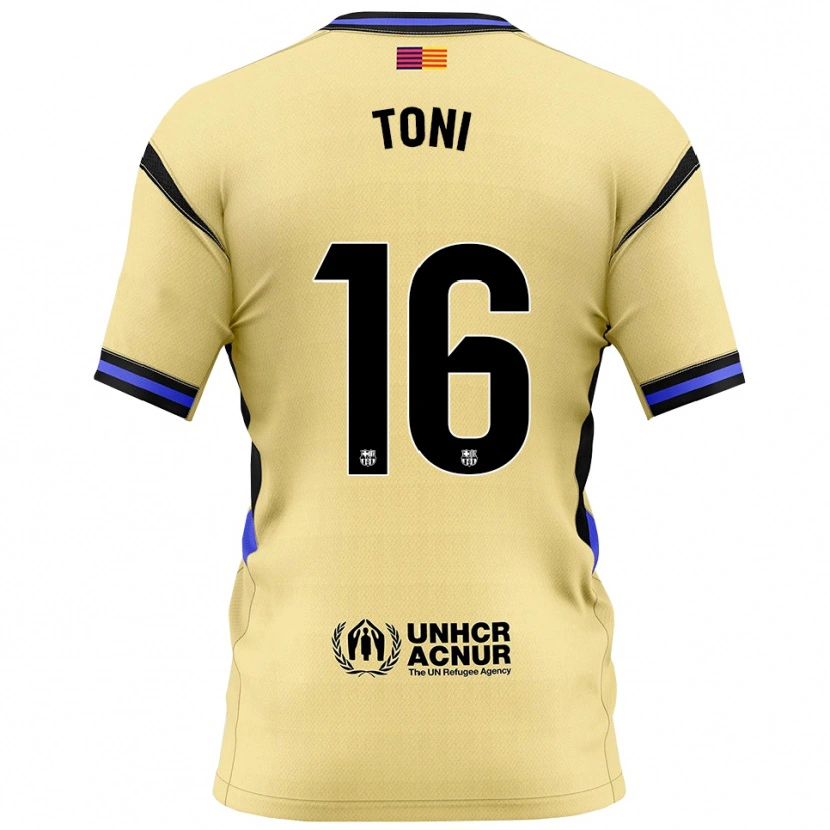 Danxen Criança Camisola Toni Fernández #16 Amarelo Preto Alternativa 2025/26 Camisa