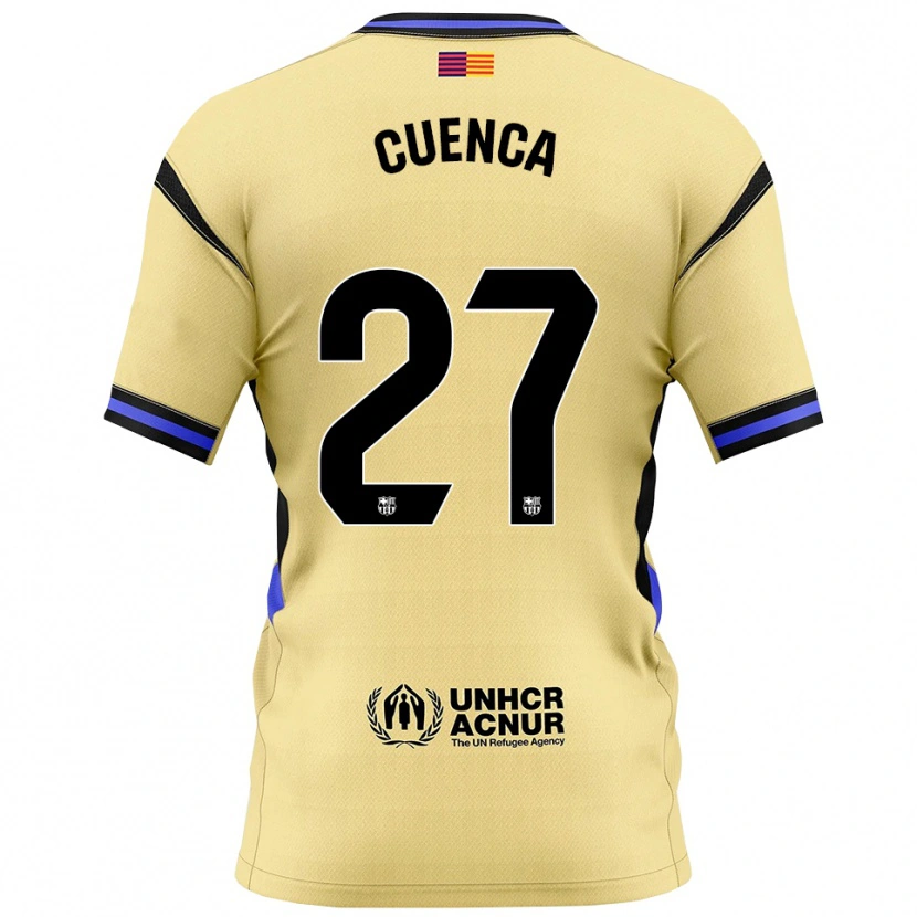 Danxen Criança Camisola Andrés Cuenca #27 Amarelo Preto Alternativa 2025/26 Camisa