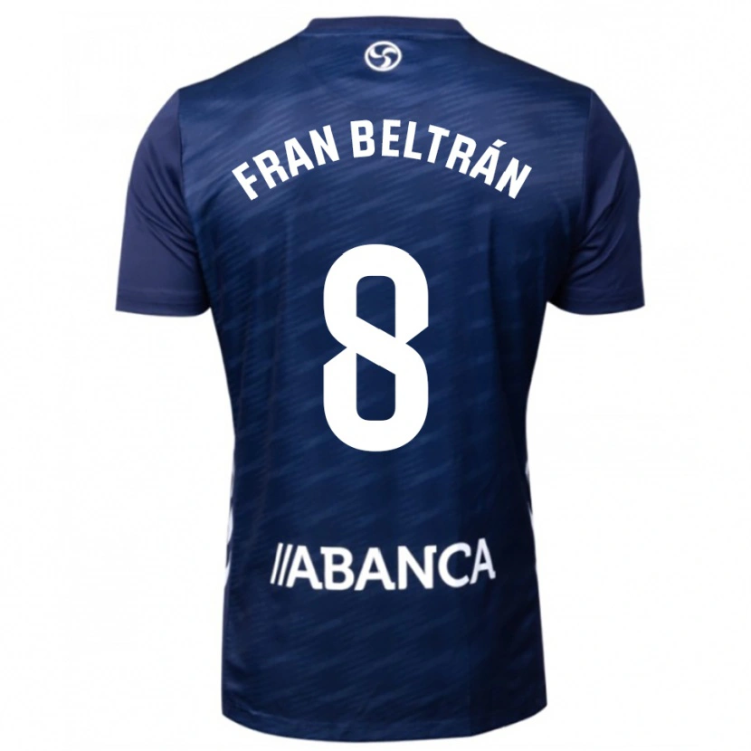 Danxen Criança Camisola Fran Beltrán #8 Azul Marinho Branco Alternativa 2025/26 Camisa
