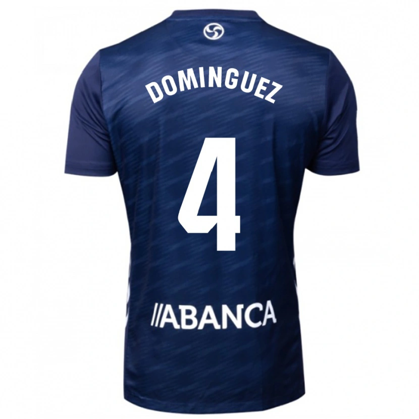 Danxen Criança Camisola Javi Domínguez #4 Azul Marinho Branco Alternativa 2025/26 Camisa