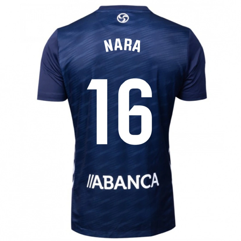 Danxen Criança Camisola Nara Fernández #16 Azul Marinho Branco Alternativa 2025/26 Camisa