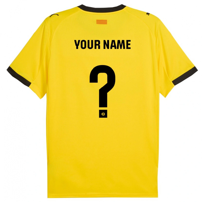 Danxen Criança Camisola Seu Nome #0 Amarelo Preto Alternativa 2025/26 Camisa
