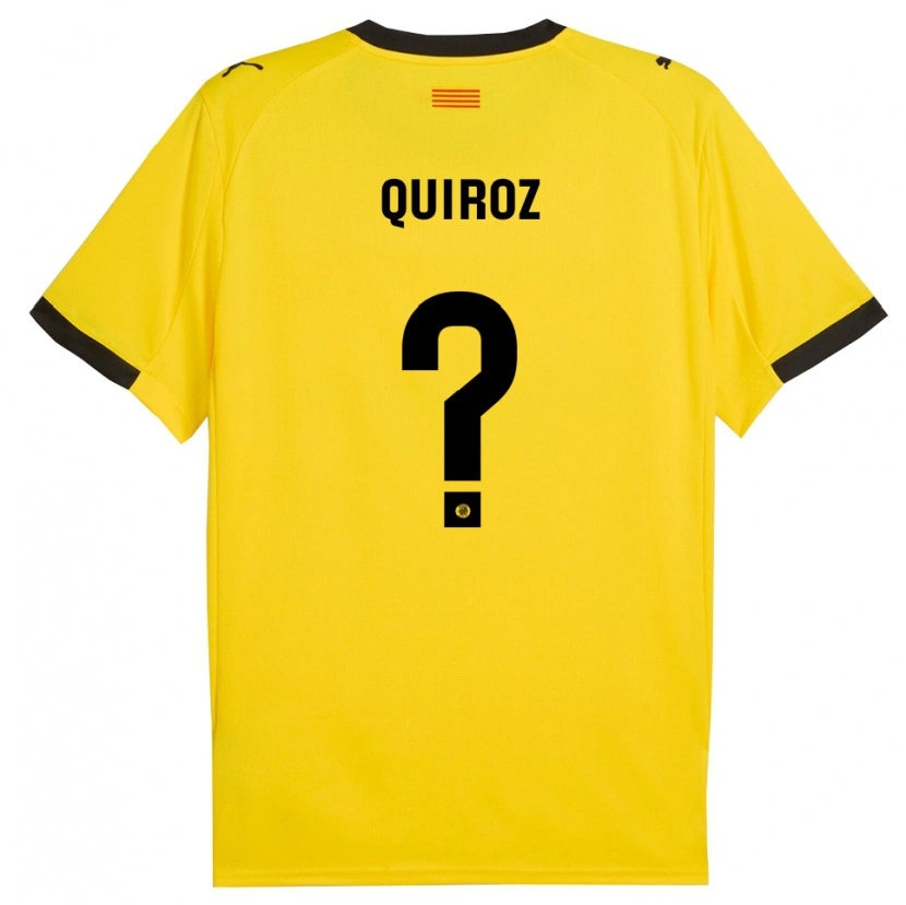 Danxen Criança Camisola Alejandro Quiroz #0 Amarelo Preto Alternativa 2025/26 Camisa