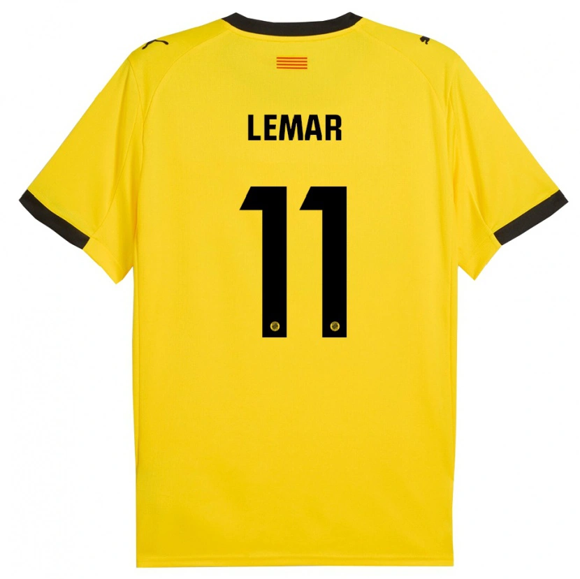 Danxen Criança Camisola Thomas Lemar #11 Amarelo Preto Alternativa 2025/26 Camisa