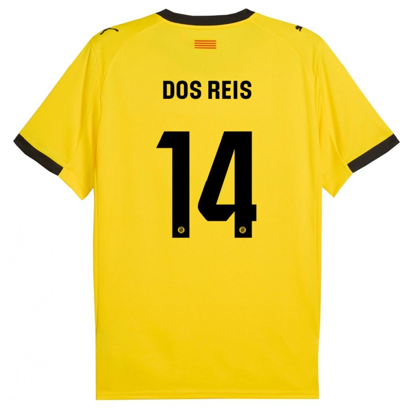Danxen Criança Camisola Leo Dos Reis #14 Amarelo Preto Alternativa 2025/26 Camisa