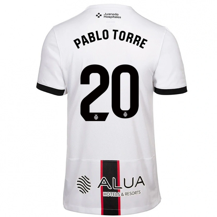 Danxen Criança Camisola Pablo Torre #20 Branco Preto Alternativa 2025/26 Camisa