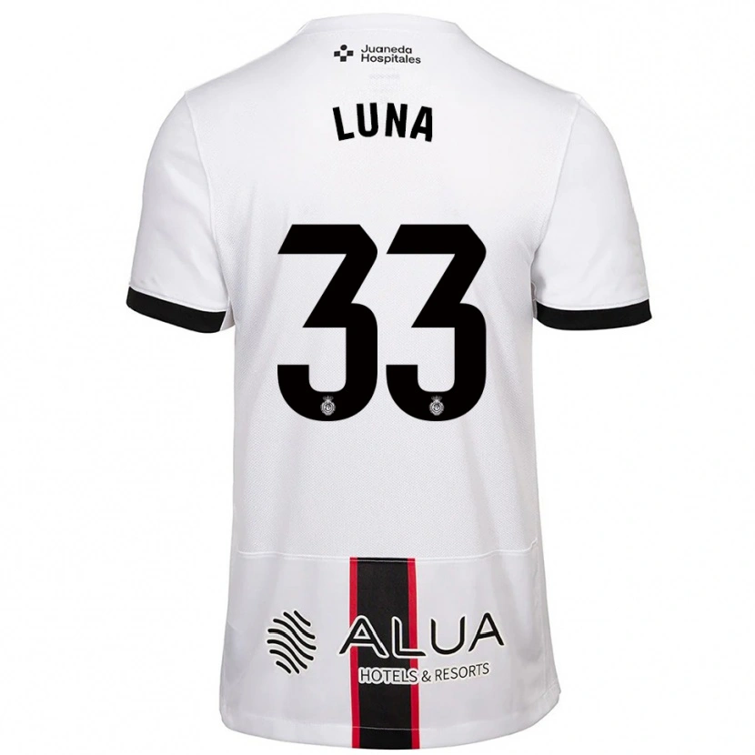 Danxen Criança Camisola Daniel Luna #33 Branco Preto Alternativa 2025/26 Camisa