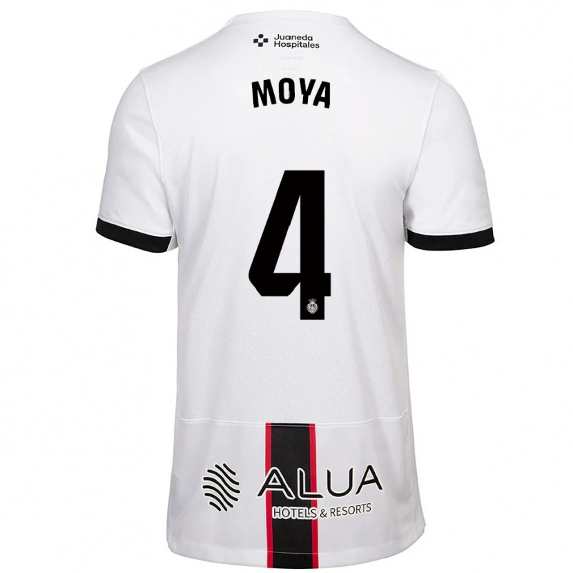Danxen Criança Camisola Pablo Moyá #4 Branco Preto Alternativa 2025/26 Camisa