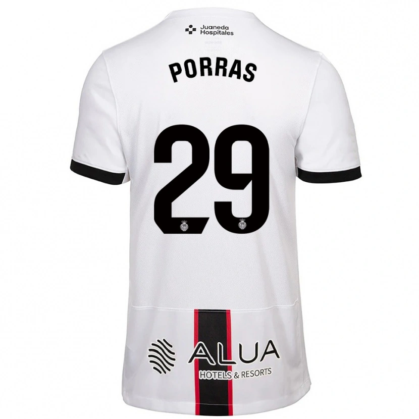 Danxen Criança Camisola Jordi Porras #29 Branco Preto Alternativa 2025/26 Camisa
