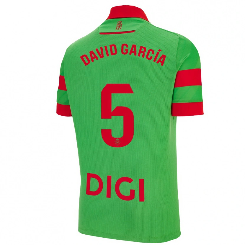 Danxen Criança Camisola David García #5 Verde Vermelho Alternativa 2025/26 Camisa