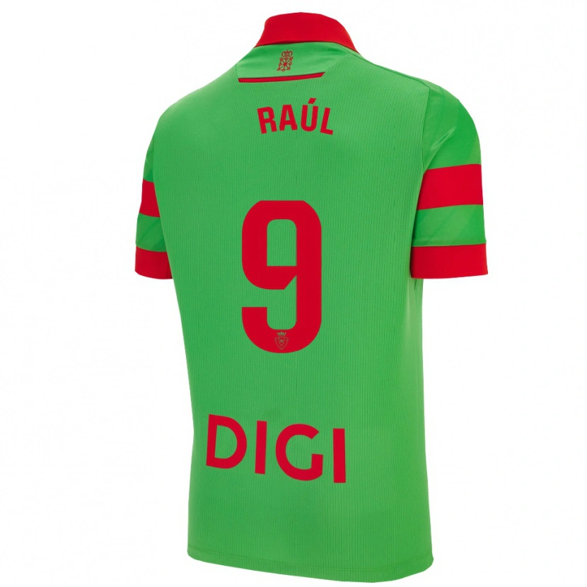 Danxen Criança Camisola Raúl García #9 Verde Vermelho Alternativa 2025/26 Camisa