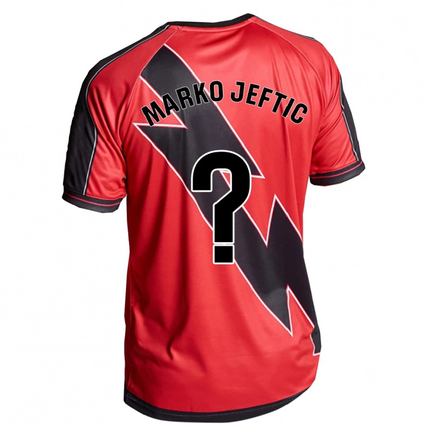 Danxen Criança Camisola Marko Jeftic #0 Vermelho Preto Alternativa 2025/26 Camisa