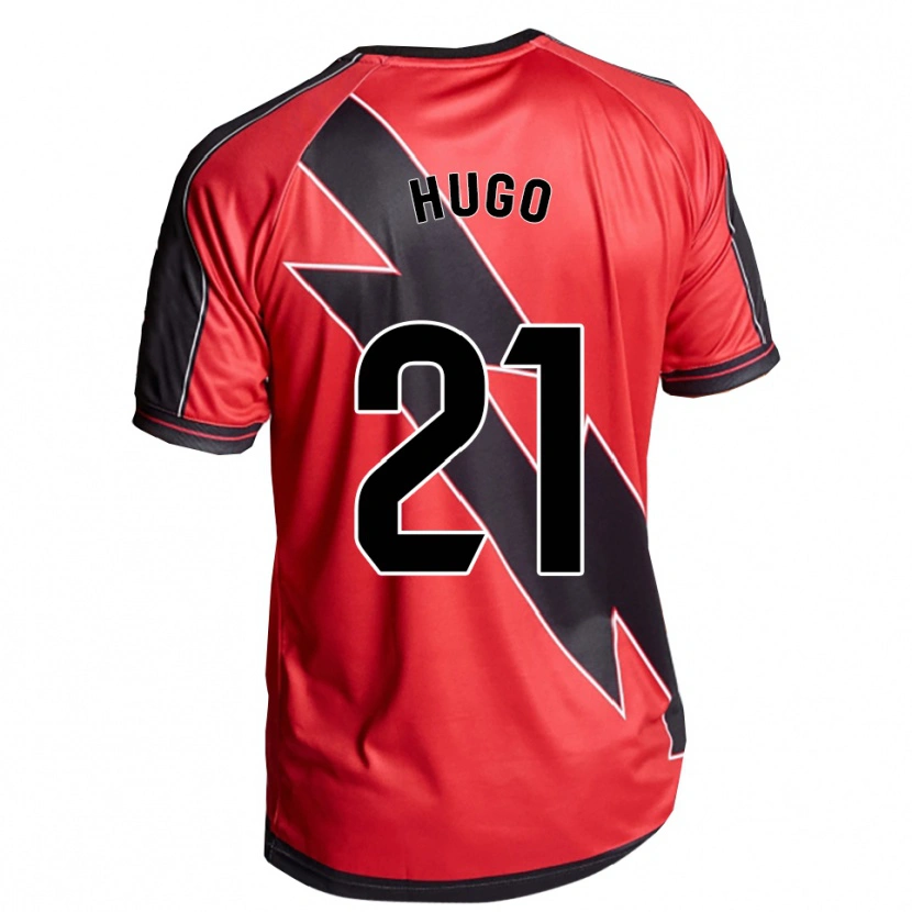 Danxen Criança Camisola Hugo Navarro #21 Vermelho Preto Alternativa 2025/26 Camisa