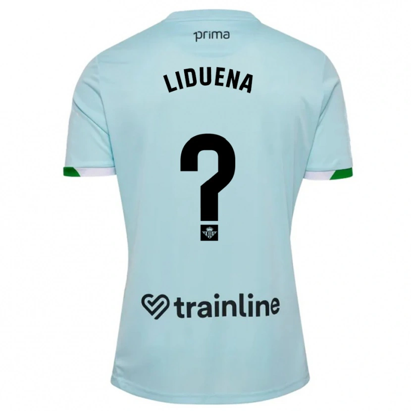 Danxen Criança Camisola Rubén Lidueña #0 Azul Celeste Verde Alternativa 2025/26 Camisa
