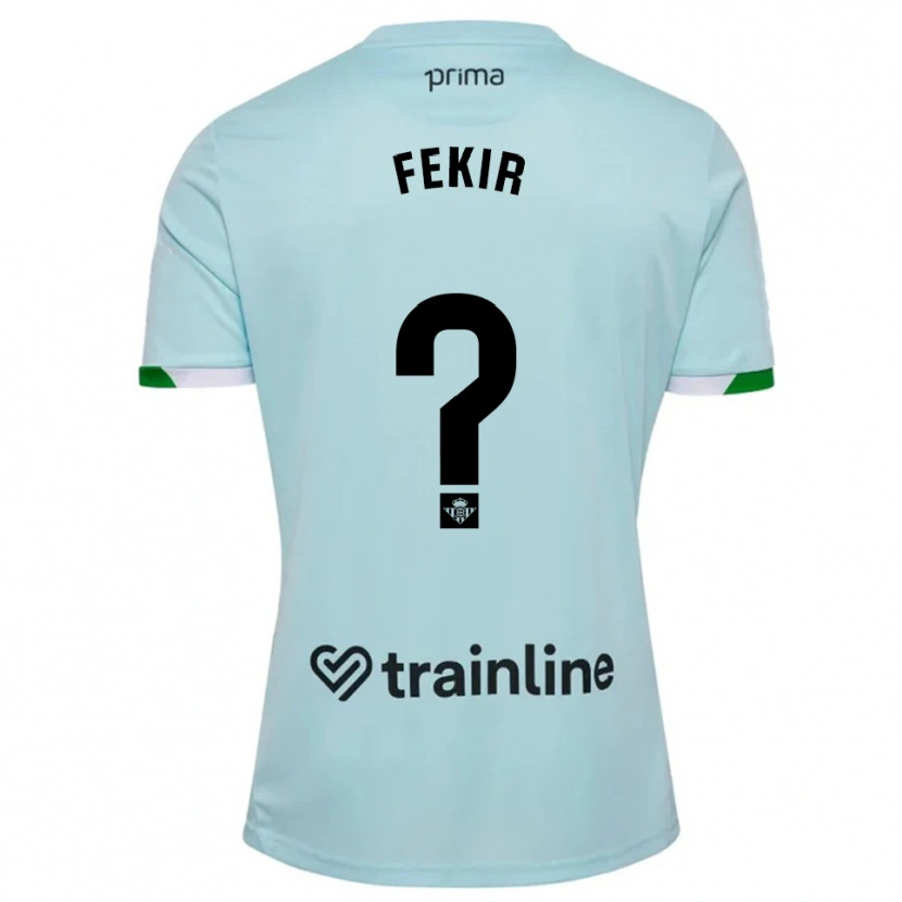 Danxen Criança Camisola Yassin Fekir #0 Azul Celeste Verde Alternativa 2025/26 Camisa