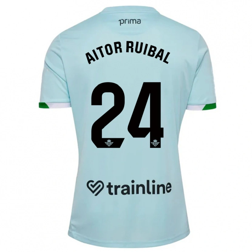 Danxen Criança Camisola Aitor Ruibal #24 Azul Celeste Verde Alternativa 2025/26 Camisa