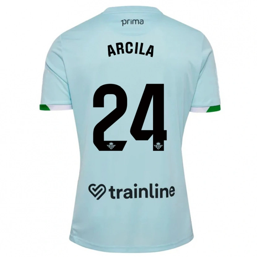 Danxen Criança Camisola Jhon Arcila #24 Azul Celeste Verde Alternativa 2025/26 Camisa