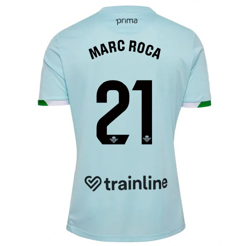 Danxen Criança Camisola Marc Roca #21 Azul Celeste Verde Alternativa 2025/26 Camisa