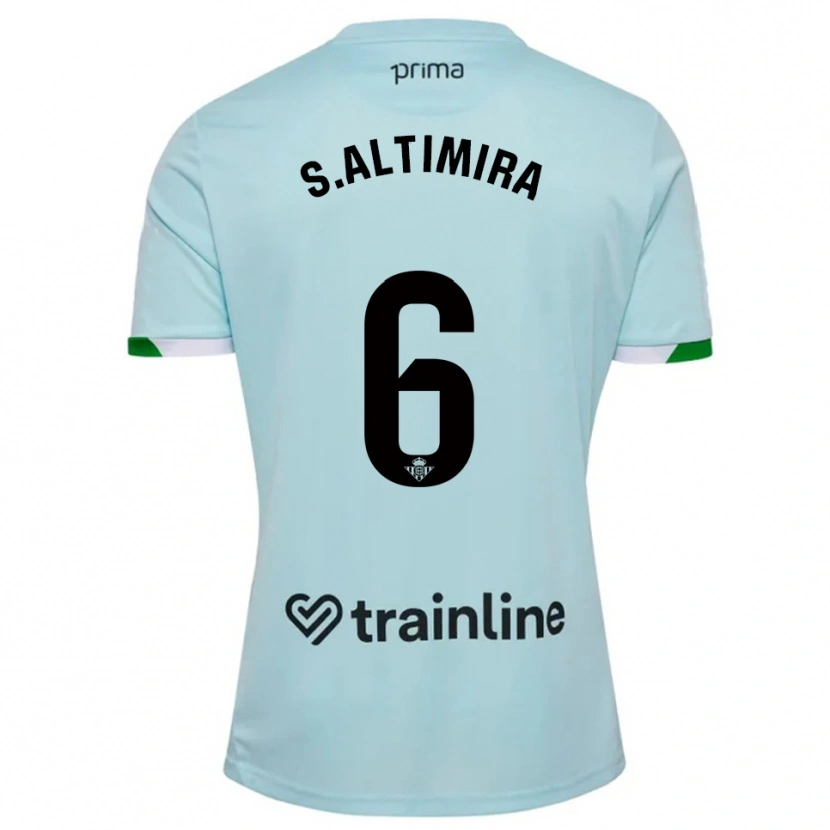 Danxen Criança Camisola Sergi Altimira #6 Azul Celeste Verde Alternativa 2025/26 Camisa
