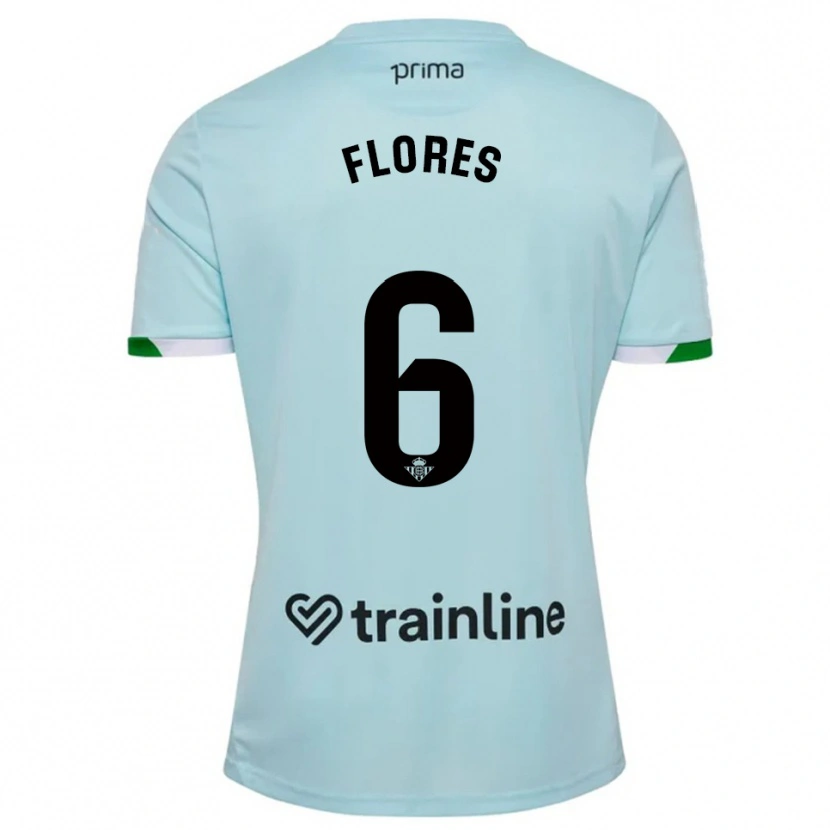 Danxen Criança Camisola Mateo Flores #6 Azul Celeste Verde Alternativa 2025/26 Camisa