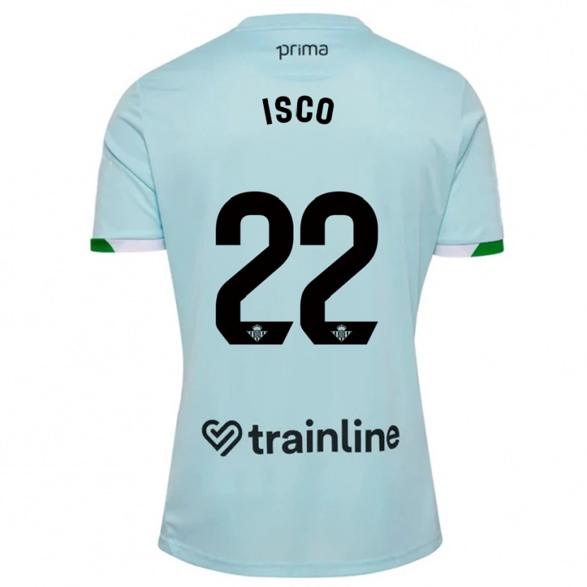 Danxen Criança Camisola Isco #22 Azul Celeste Verde Alternativa 2025/26 Camisa