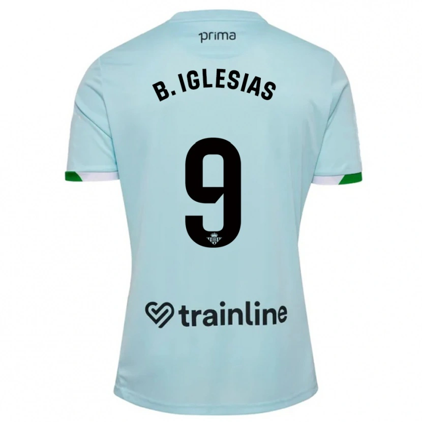 Danxen Criança Camisola Borja Iglesias #9 Azul Celeste Verde Alternativa 2025/26 Camisa