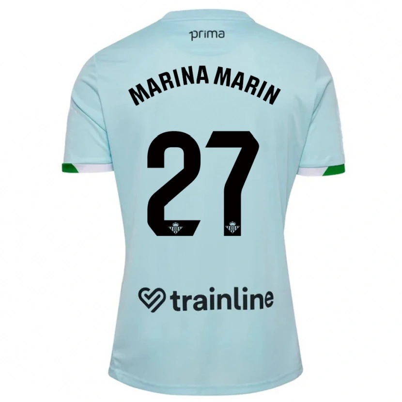 Danxen Criança Camisola Marina Marín #27 Azul Celeste Verde Alternativa 2025/26 Camisa