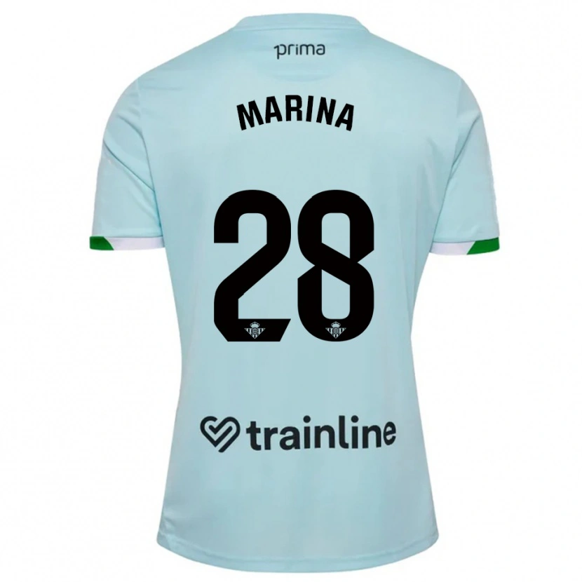 Danxen Criança Camisola Marina Sánchez #28 Azul Celeste Verde Alternativa 2025/26 Camisa