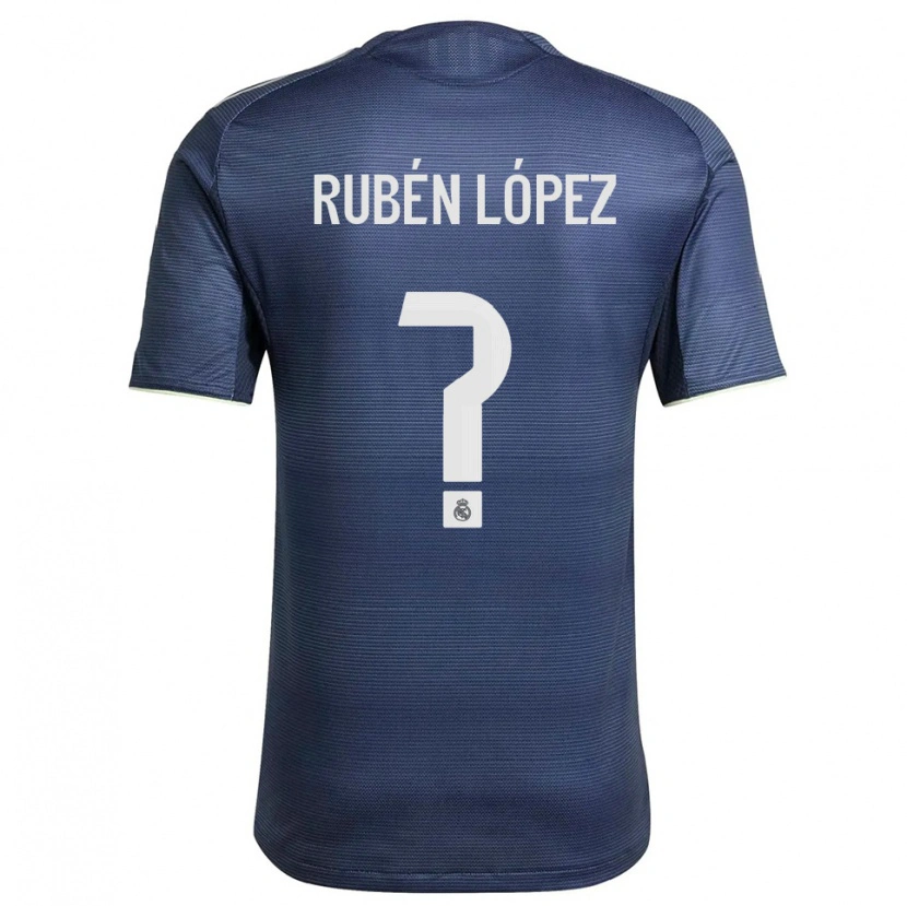 Danxen Criança Camisola Rubén López #0 Azul Marinho Prata Alternativa 2025/26 Camisa