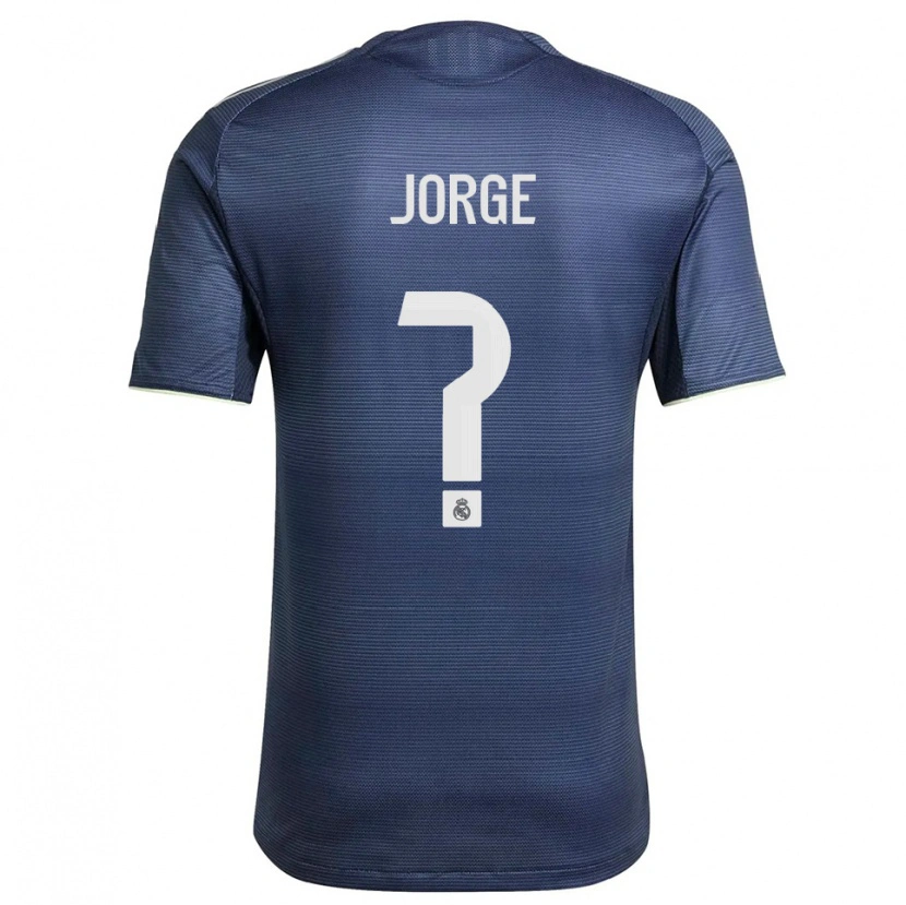 Danxen Criança Camisola Jorge García #0 Azul Marinho Prata Alternativa 2025/26 Camisa