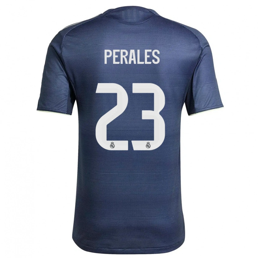 Danxen Criança Camisola Miguel Perales #23 Azul Marinho Prata Alternativa 2025/26 Camisa