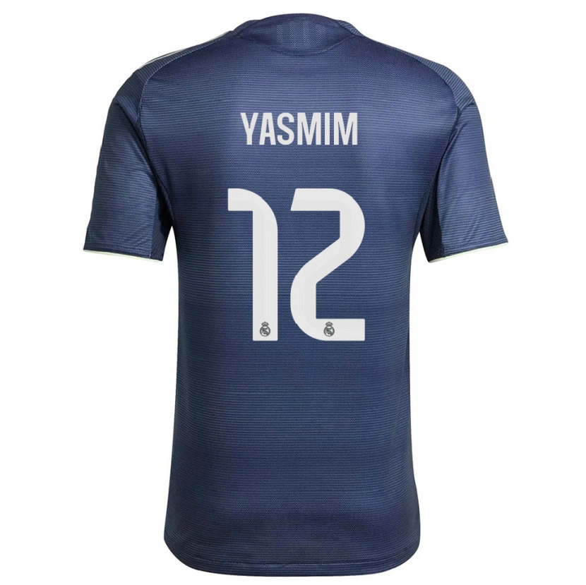 Danxen Criança Camisola Yasmim Assis Ribeiro #12 Azul Marinho Prata Alternativa 2025/26 Camisa