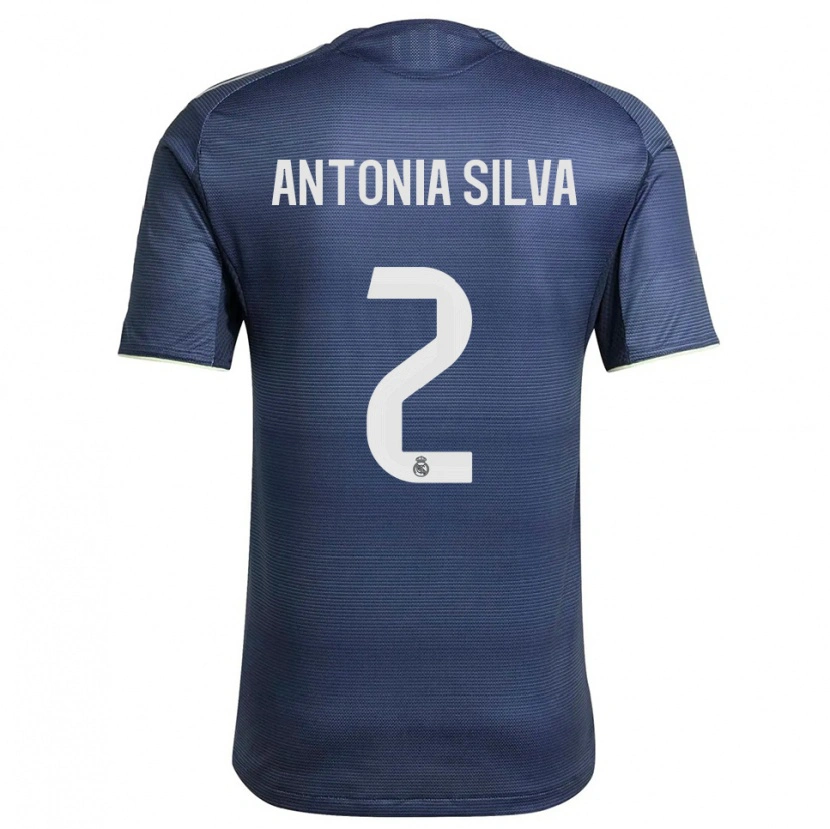 Danxen Criança Camisola Antônia Silva #2 Azul Marinho Prata Alternativa 2025/26 Camisa